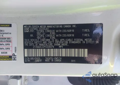 2023 Lexus Nx 350 Premium z USA, uszkodzony, nr VIN 2T2GGCEZ2PC026078